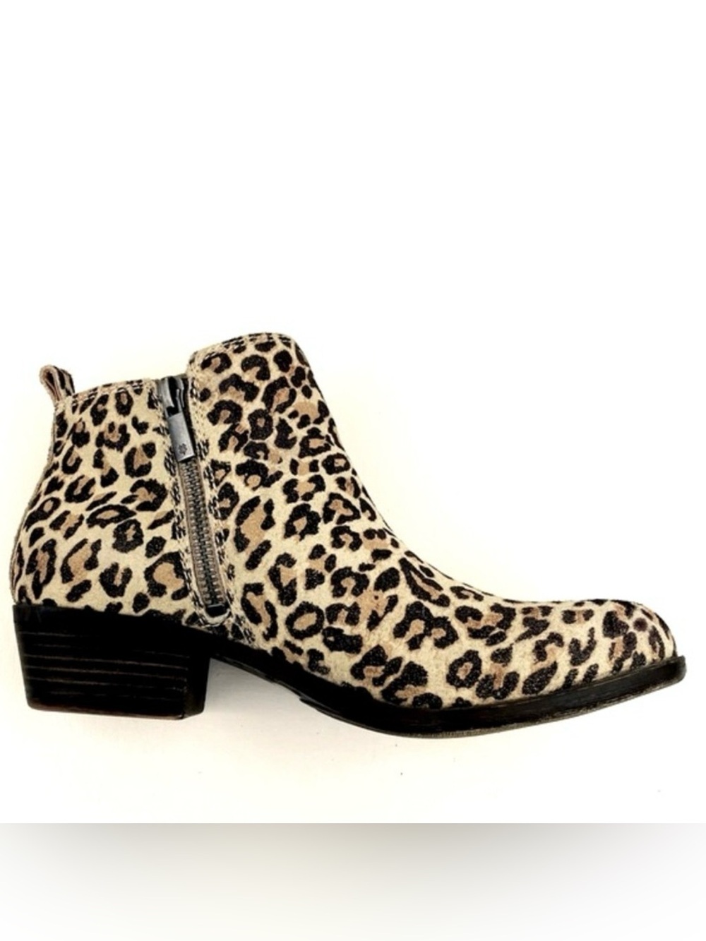Lucky Brand | Basel Ankle Boot | Leopard Print | Block Heel | Women’s Size 6.5